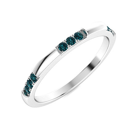 "Blue Diamond and Moissanite Wedding Ring for Women – Elegant Diamond-Look Band in 925 Sterling Silver, Yellow Gold, Rose Gold, or White Gold"