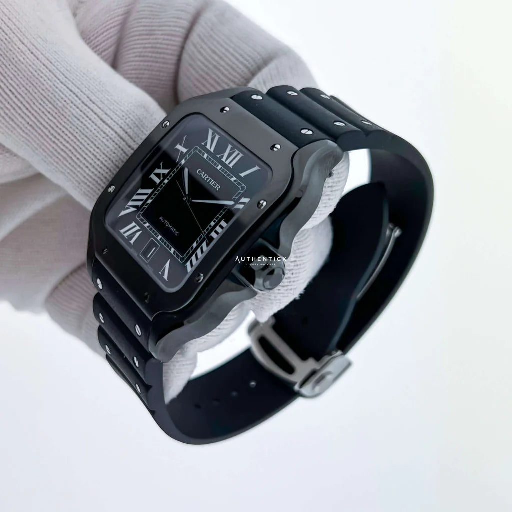 Car Santos de Cartier Large Model Black Dial 40mm Men’s Luxury Watch – Swiss ETA Automatic Movement 1:1 Super Clone Replica