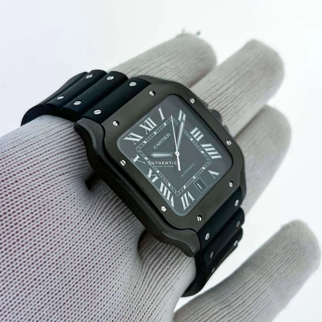 Car Santos de Cartier Large Model Black Dial 40mm Men’s Luxury Watch – Swiss ETA Automatic Movement 1:1 Super Clone Replica