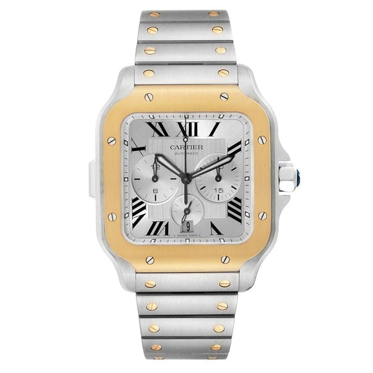 Ca Santos de Cartier Chronograph Extra-Large Model 43.3mm Silver Dial Men’s Luxury Watch – Swiss ETA Automatic Movement 1:1 Super Clone Replica