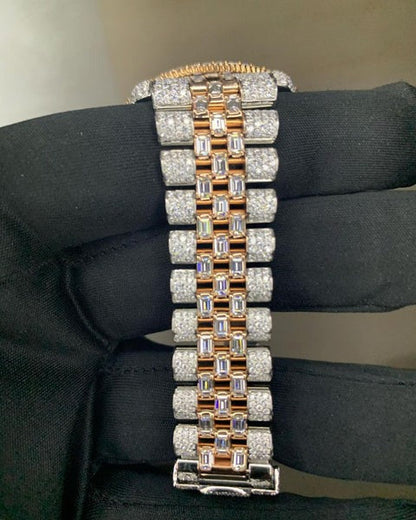 MW Premium Watch Roman  Dial Moissanite Iced Out Hip Hop Bust Down Watch  Studded Movement Watch Fully Iced out Watch MW_R1039