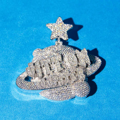 “JITT ON JUPITER” Custom Moissanite Pendant – Iced Out Diamond-Look Personalized Hip Hop Necklace Jewelry