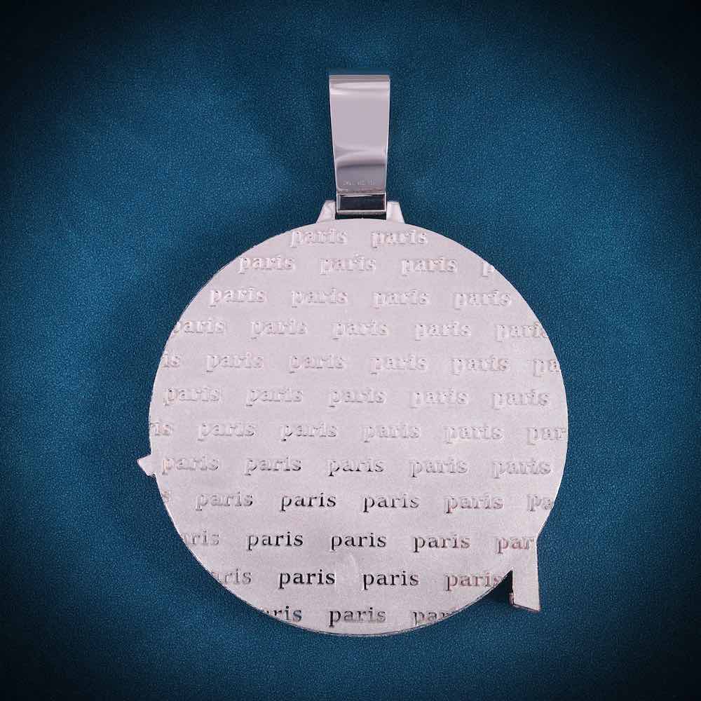 "Custom 'Paris' Circle Moissanite Pendant – Iced Out Diamond-Look Personalized Necklace Jewelry"