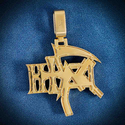 Custom Moissanite Scythe Pendant – Iced Out Diamond-Look Hip Hop Necklace Jewelry for Men & Women