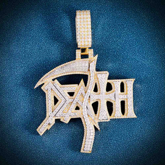 Custom Moissanite Scythe Pendant – Iced Out Diamond-Look Hip Hop Necklace Jewelry for Men & Women