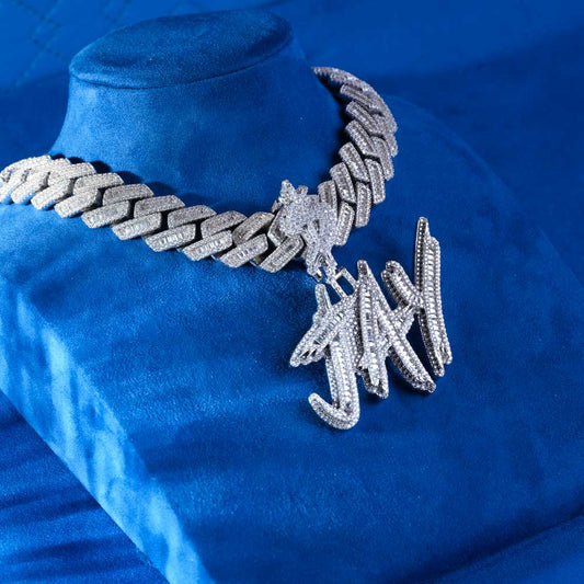 "JAY" Custom Moissanite Pendant – Iced Out Diamond-Look Personalized Hip Hop Necklace Jewelry