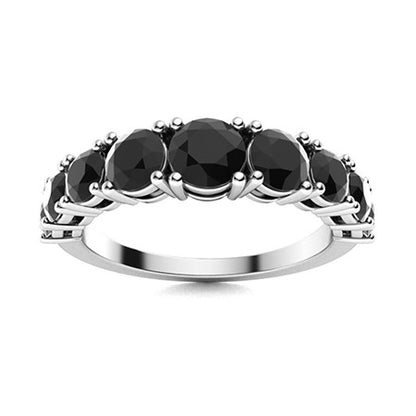 "Black Diamond and Moissanite Wedding Ring for Women – Elegant 925 Sterling Silver or Gold Band with Diamond-Look Brilliance"