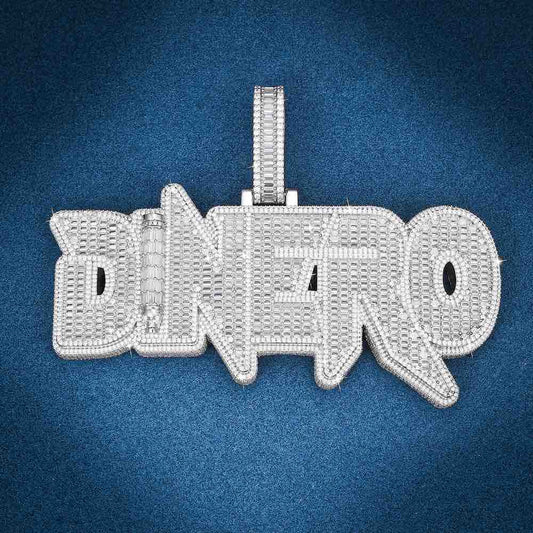 "‘Dinero’ Custom Moissanite Pendant – Iced Out Diamond-Look Personalized Hip Hop Necklace Jewelry