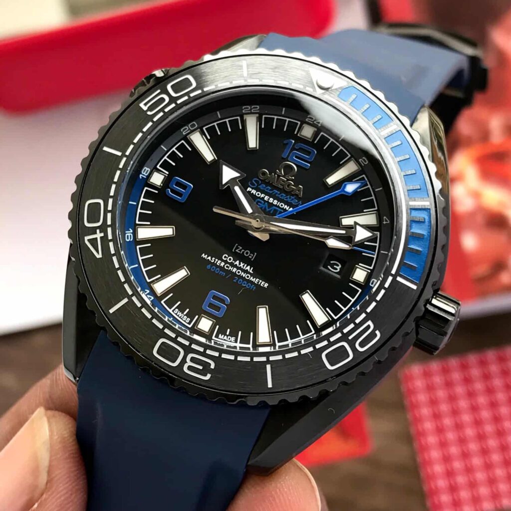"Omega Seamaster Planet Ocean Deep Blue GMT 45.5mm Co-Axial Men’s Watch – Swiss ETA Automatic Movement 1:1 Super Clone Replica"