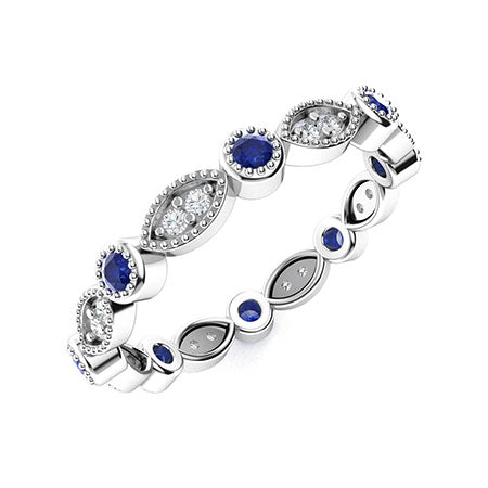 Natural AAAA Sapphire and Moissanite Wedding Ring for Women – Elegant Diamond-Look Band in 925 Silver, Yellow Gold, Rose Gold, or White Gold