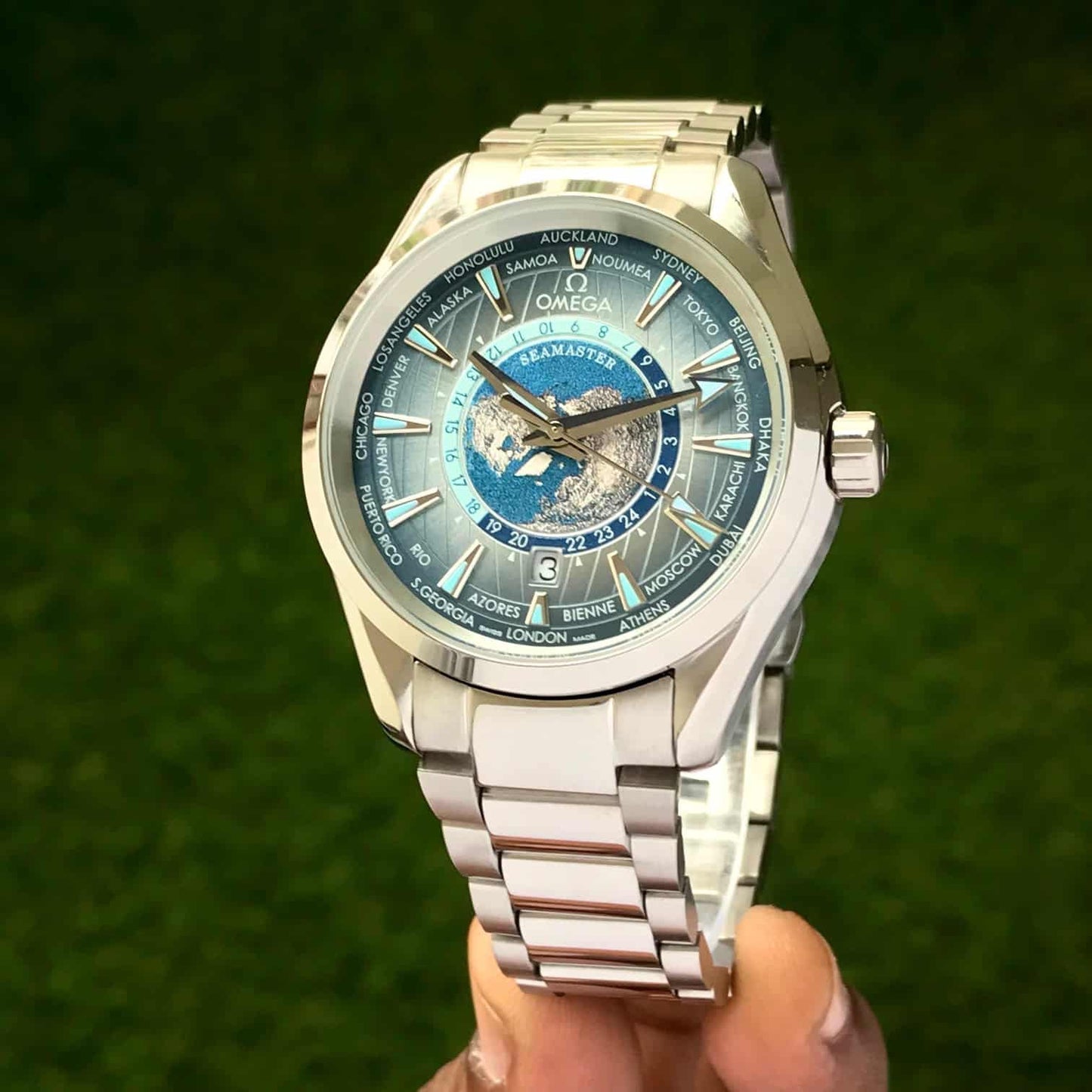 Omega Seamaster Aqua Terra World Map Dial Men’s Watch – Swiss ETA Automatic Movement 1:1 Super Clone Luxury Replica