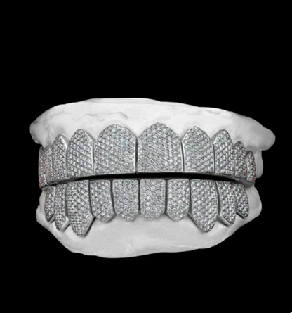 MW Luxury VVS Moissanite 925 Sterling Silver White Gold Plated Grillz Hip Hop MW_G1009