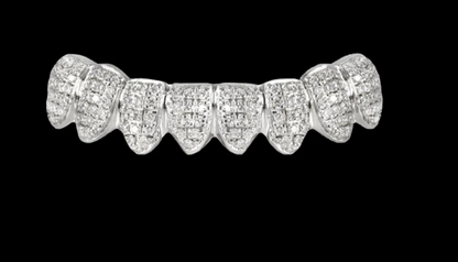 MW Lavish Shinny VVS Moissanite 925 Sterling Silver White Gold Plated  Grillz Hip Hop MW_G1013