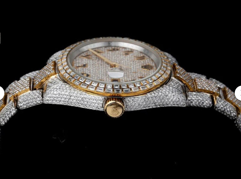 MW   Luxury Arabic Dial Watch  Iced Out VVS Moissanite Stainless Steel  Diamond Hip Hop Bust Down Watch  Studded Watch Automatic Movement Watch Fully Iced out Watch MW_R1012