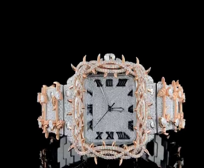 MW Fully Square Roman Dial  Luxury Stylish Automatic Moissanite   Watch Hip Hop  Movement Studded  Bust Down VVS  Iced Out  MW_C1036