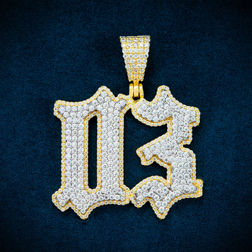 “D3” Custom Moissanite Pendant – Iced Out Diamond-Look Personalized Hip Hop Necklace Jewelry