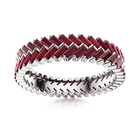 "Natural AAAA Ruby and Moissanite Wedding Ring for Women – Elegant Diamond-Look Band in 925 Silver, Yellow Gold, Rose Gold, or White Gold"