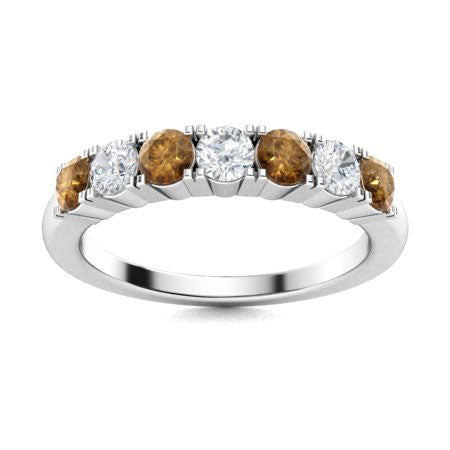 "Brown Diamond and Moissanite Wedding Ring for Women – Elegant 925 Sterling Silver or Gold Band with Diamond-Look Sparkle"