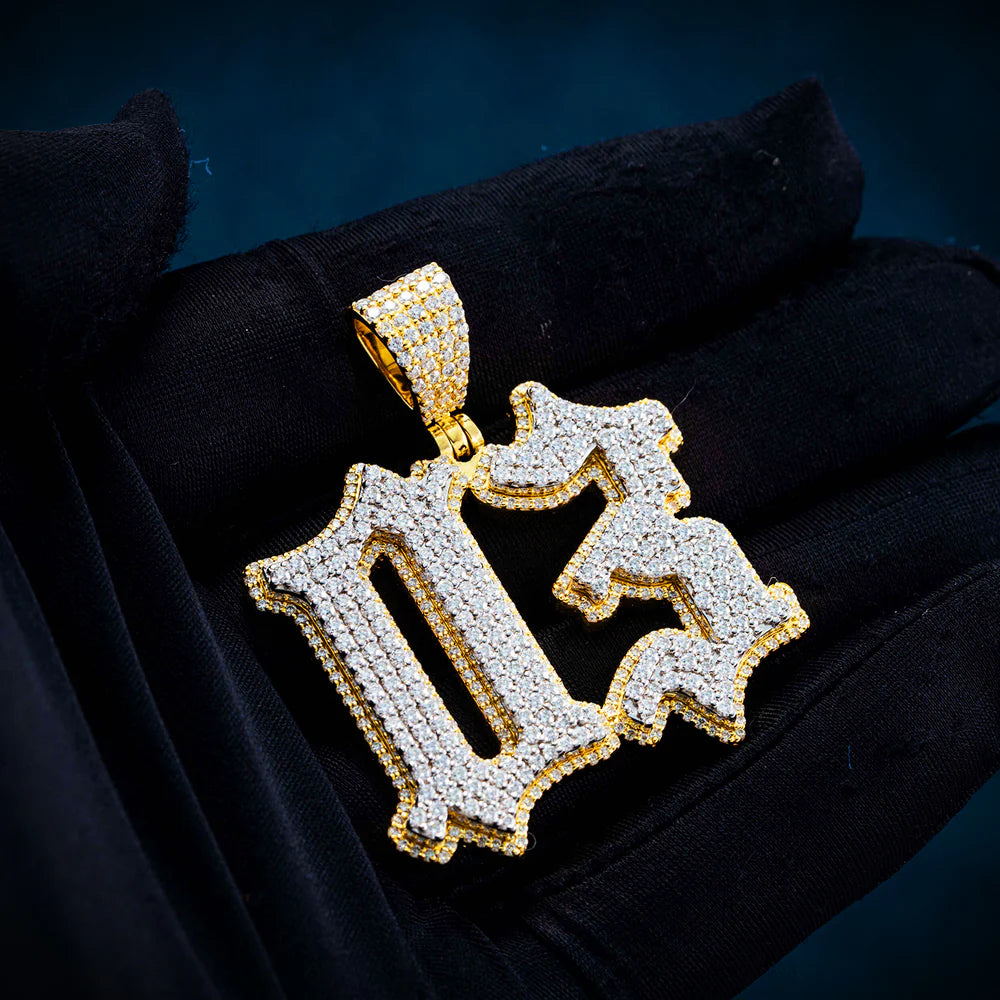 “D3” Custom Moissanite Pendant – Iced Out Diamond-Look Personalized Hip Hop Necklace Jewelry
