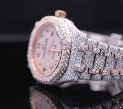 MW Unique Arabic Dial VVS Moissanite Bust Down  Watch Iced Out Hip Hop Watch MW_AP1059