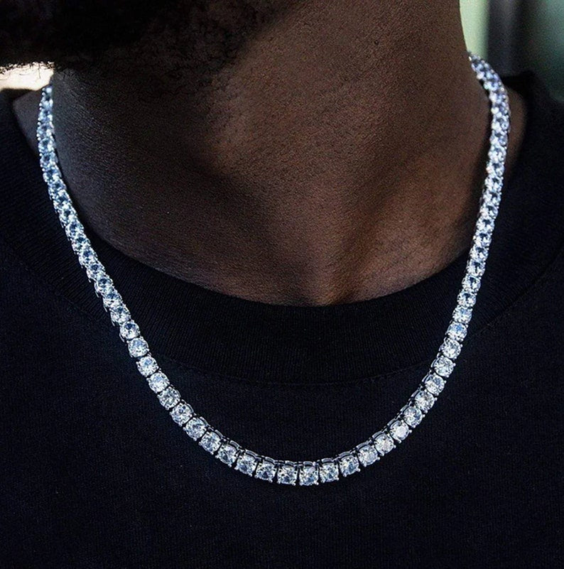 MW Luxury VVS Moissanite 925 Sterling Silver Tennis Chain Iced Out Hip Hop MW_CB1018