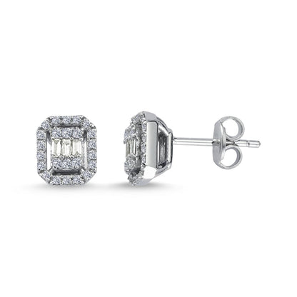 MW Premium VVS Moissanite 925 Sterling Silver Square Shape Studs Hip Hop Iced Out MW_SE1006