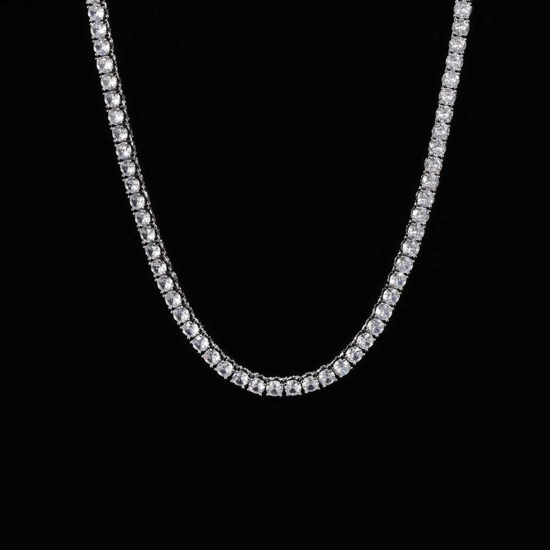 MW Luxury VVS Moissanite 3mm Tennis Chain 925 Sterling Silver Hip Hop MW_CB1011