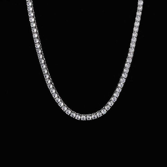 MW Luxury VVS Moissanite 3mm Tennis Chain 925 Sterling Silver Hip Hop MW_CB1011