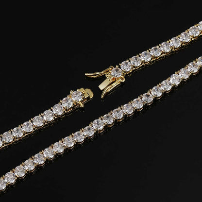 MW Luxury VVS Moissanite 3mm Tennis Chain 925 Sterling Silver Hip Hop MW_CB1011