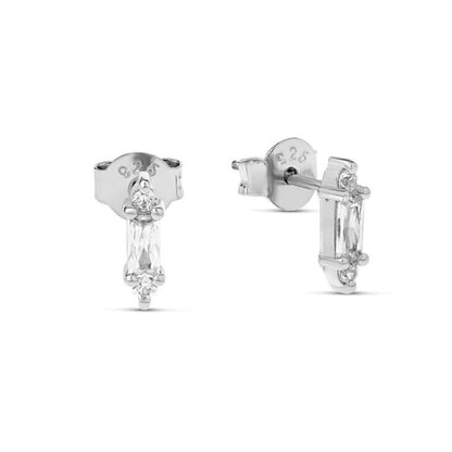 MW Gorgeous VVS Moissanite 925 Sterling Silver Baguette Stud Hip Hop Bust Down MW_SE1005