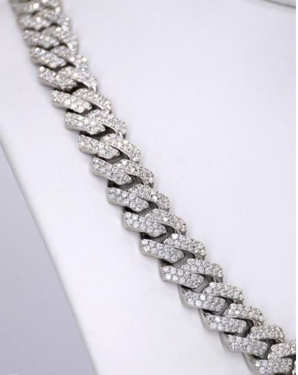 MW Luxury VVS Moissanite 925 Sterling Silver 20MM Four Row Cuban Link Chain Hip Hop MW_CB1010