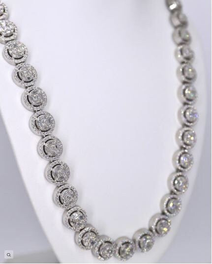 MW Luxury VVS Moissanite 925 6MM Iced out tennis chain necklace VVS Moissanite studded tennis chain • 925 Silver tennis chain • gift for her • unisex chain Hip Hop Jewelry Hip Hop Iced Out Bust Down Chain For Everyday