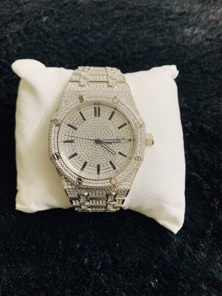 MW Luxury Round Dial VVS Moissanite Stainless Steel Watch Iced Out Hip Hop Watch MW_AP1021