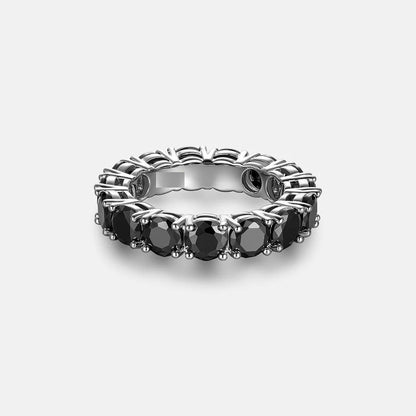 MW Gorgeous VVS Moissanite 925 Sterling Silver Black Eternity Ring Hip Hop MW_R1035