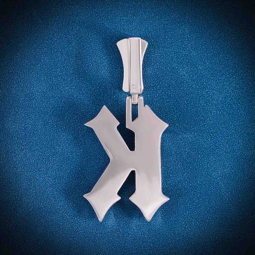 "Custom Moissanite Letter 'K' Pendant – Iced Out Diamond-Look Alphabet Necklace Jewelry for Men & Women"