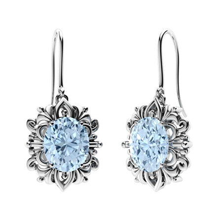 Natural AAAA Aquamarine and Moissanite Drop Earrings for Women – Elegant Diamond-Look Design in 925 Sterling Silver, Yellow Gold, Rose Gold, or White Gold