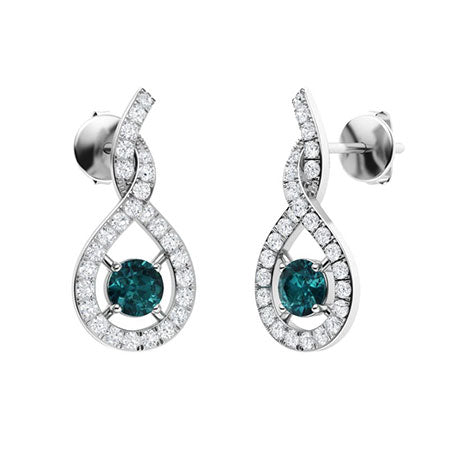 Blue Diamond and Moissanite Drop Earrings for Women – Elegant Diamond-Look Design in 925 Sterling Silver, Yellow Gold, Rose Gold, or White Gold
