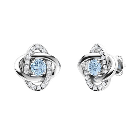Natural AAAA Aquamarine and Moissanite Halo Earrings for Women – Sparkling Diamond-Look Studs in 925 Sterling Silver, Yellow Gold, Rose Gold, or White Gold