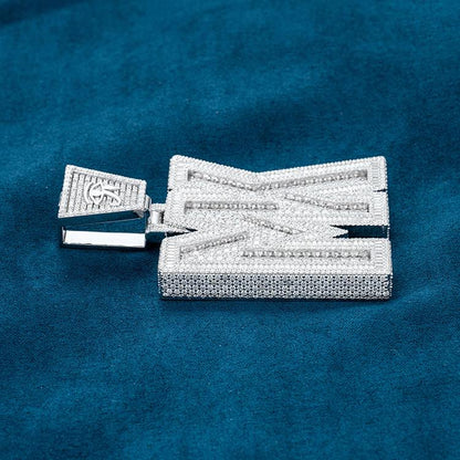 “MK” Custom Moissanite Pendant – Iced Out Diamond-Look Personalized Hip Hop Necklace Jewelry