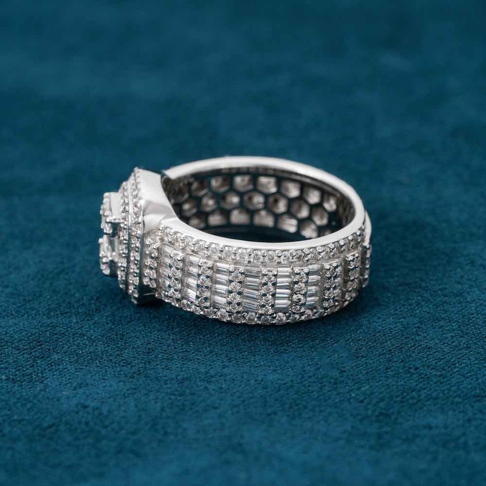 Moissanite Baguette Eternity Band – VVS D-Color Iced Out 925 Sterling Silver Unisex Luxury Ring"