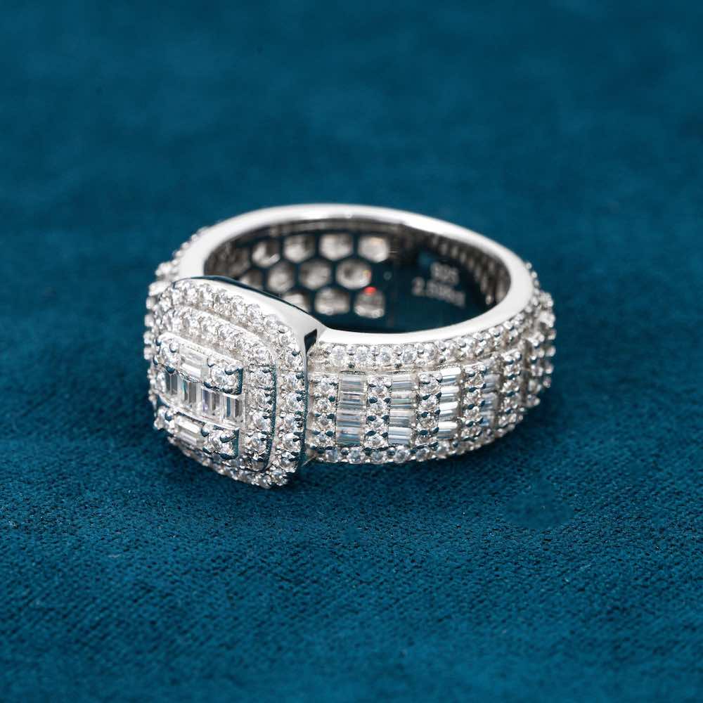 Moissanite Baguette Eternity Band – VVS D-Color Iced Out 925 Sterling Silver Unisex Luxury Ring"