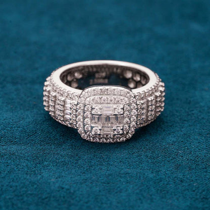 Moissanite Baguette Eternity Band – VVS D-Color Iced Out 925 Sterling Silver Unisex Luxury Ring"