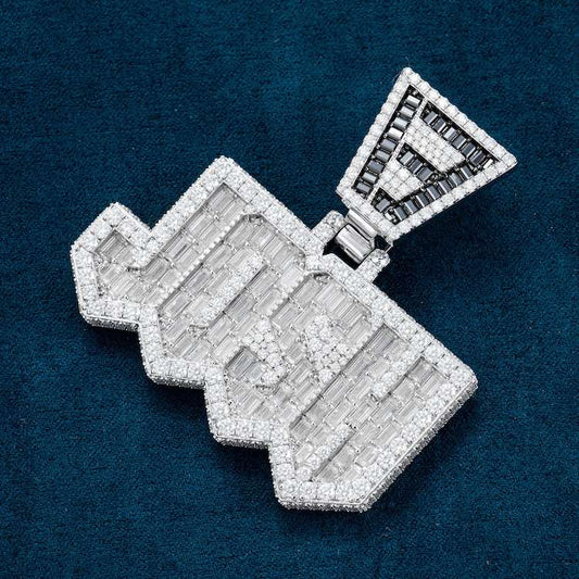 "JOSH" Custom Moissanite Pendant – Iced Out Diamond-Look Personalized Hip Hop Necklace Jewelry