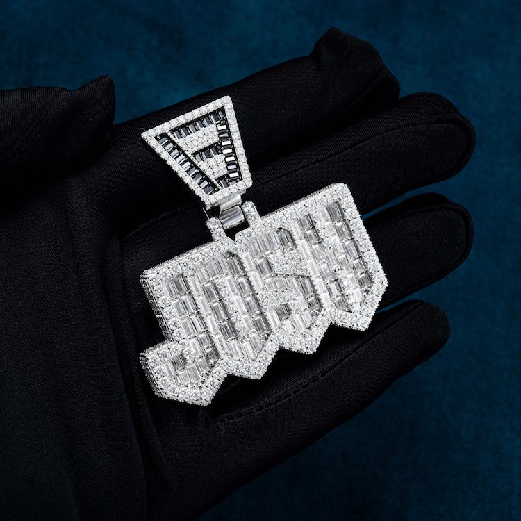 "JOSH" Custom Moissanite Pendant – Iced Out Diamond-Look Personalized Hip Hop Necklace Jewelry