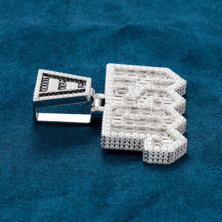 "JOSH" Custom Moissanite Pendant – Iced Out Diamond-Look Personalized Hip Hop Necklace Jewelry