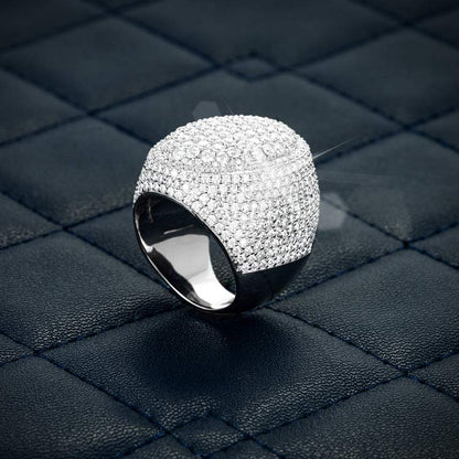 "Moissanite Signet Ring – VVS D-Color Iced Out 925 Sterling Silver Statement Ring for Men"