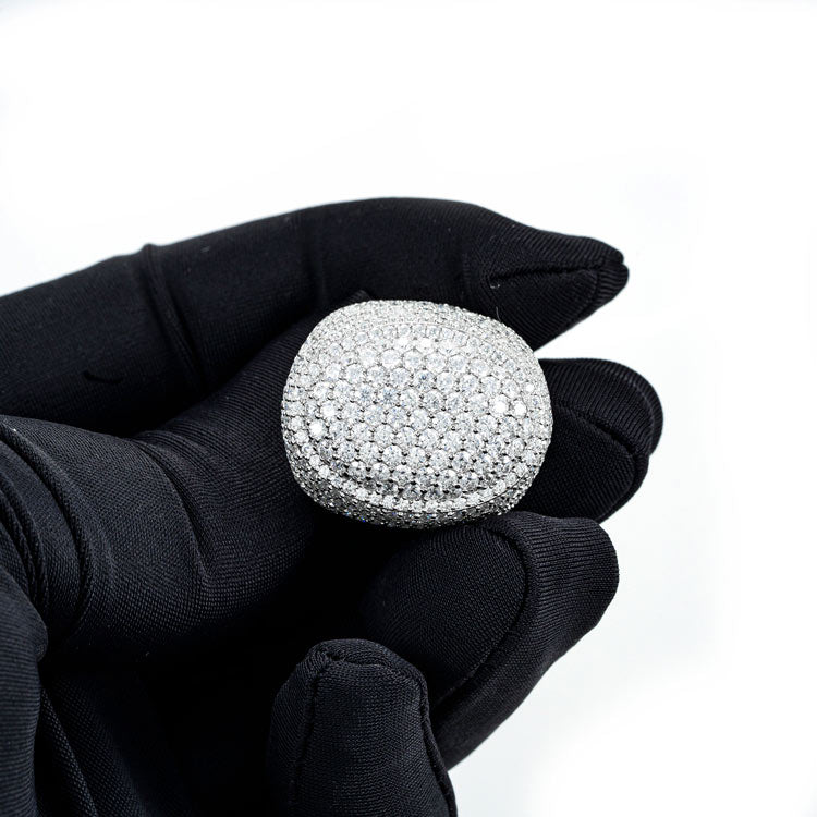 "Moissanite Signet Ring – VVS D-Color Iced Out 925 Sterling Silver Statement Ring for Men"
