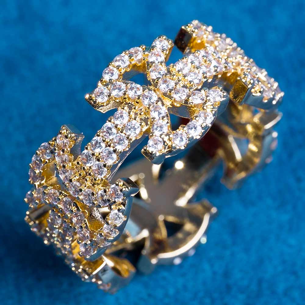 Moissanite Templar Cross Ring – Iced Out VVS D-Color 925 Sterling Silver Medieval Statement Ring for Men"
