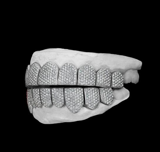 MW Lavish Shinny VVS Moissanite 925 Sterling Silver White Gold Plated Grillz Hip Hop MW_G1010