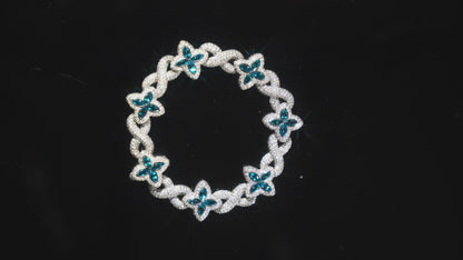 10MM Moissanite Iced Out Cross Bracelet – Two-Tone White & Rose Gold VVS Diamond-Look Hip Hop Jewelry for Men & Women